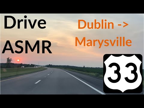 ASMR Sunset Highway Drive | US-33 W | Dublin to Marysville, OH