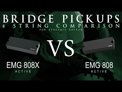 EMG 808X vs 808 - 8 String Bridge Guitar Pickup Comparison Tone Demo