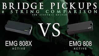 Video thumbnail for EMG 808X vs 808 - 8 String Bridge Guitar Pickup Comparison Tone Demo by Mike Stamper