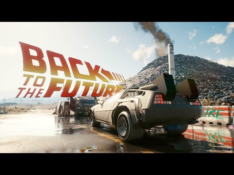 Flying Delorean IN CYBERPUNK 2077 (Back To the Future MOD)