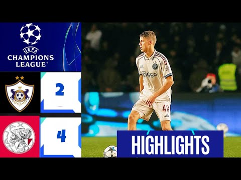 Qarabağ FK vs Ajax | 2-4 | Highlights | Champions League 2025 | Ajax - Qarabağ | Oscar Gloukh Goal