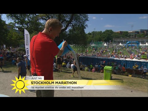 Så mycket vätska tappar du under ett maratonlopp - Nyhetsmorgon (TV4)