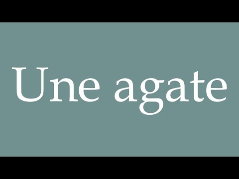 How to Pronounce ''Une agate'' (An agate) Correctly in French