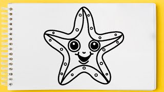 Learn to Draw a Cute Starfish Step by Step | Easy Drawing for Kids & Beginners