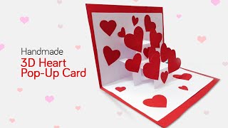 Easy DIY 3D Heart Pop up Card ❤ Handmade Valentine’s Day Gift Idea
