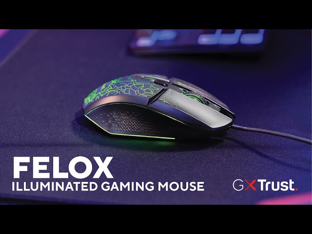 Souris Trust GXT 113 Felox Filaire 6400 DPI Noir RGB 6 Boutons Programmables video