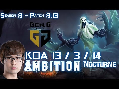 GEN Ambition NOCTURNE vs TALIYAH Jungle - Patch 8.13 KR Ranked