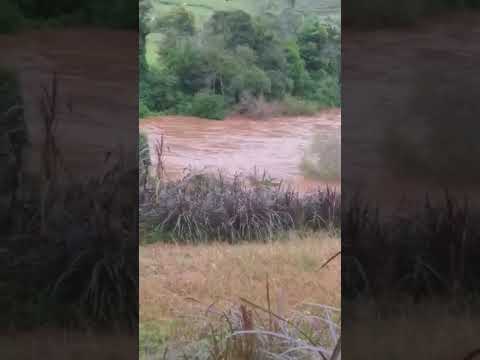 Rio mato queimado no interior do Paraná está cheio com muitas chuvas.