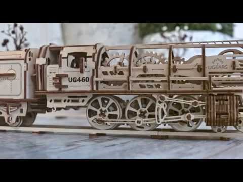 Rompecabezas mecánico 3D UGEARS "Locomotora con ténder" Vista previa  9