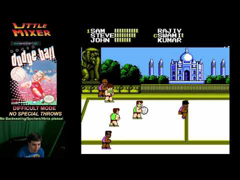 NO SPECIAL THROWS - DIFFICULT MODE - SUPER DODGE BALL - NES - A war of attrition...