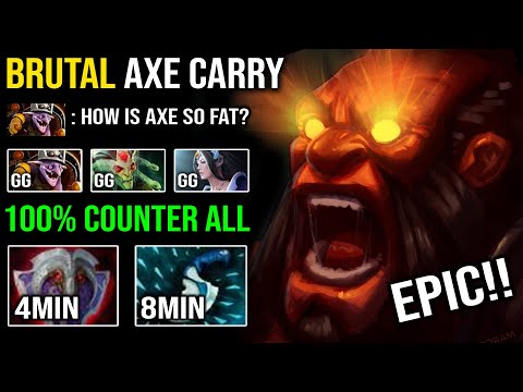 WTF 4MIN Vanguard & 8MIN Blink Carry Axe 100% Counter Timber with 21Kills Super Spin Dota 2