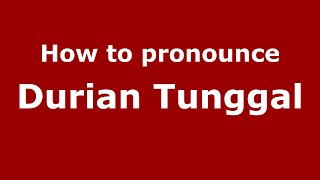 How to pronounce Durian Tunggal