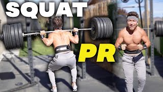 Huge Back Squat PR | 370 LBS Weighing 145 LBS | Backyard Crossfit Workout