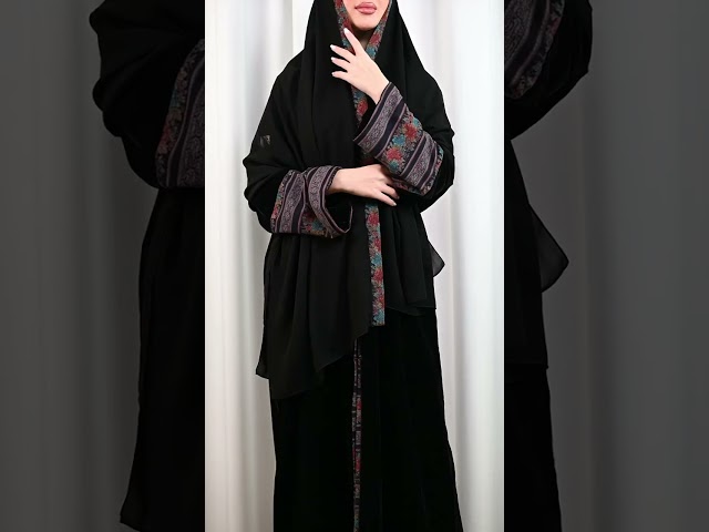 عباية مخمل شتوي بقماش كشميري