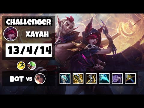Xayah 11.6 Gameplay Challenger Replay Bot Lane - S11 (13/4/14) - BR