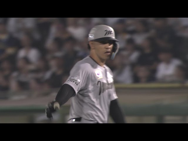 6回表】変化球を捉えた!! マリーンズ・ソト 三遊間抜けるタイム