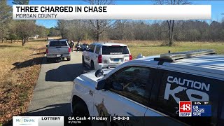Three arrested after police chase, charged with drug trafficking in Morgan County
