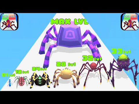Insect Evolution Run 3D - Level Up Spider (Satisfying ASMR Gameplay) 1vs MX