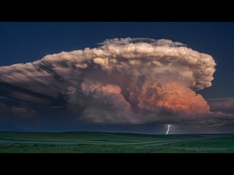 A STORM OF COLOR Time Lapse - Isolated Supercell, tornado, rainbow and lightning storm