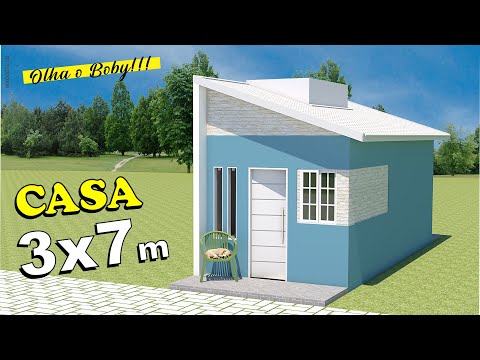 Projeto de Casa Pequena 3x7 metros – Casinha brasileira 21m²