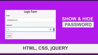 How to show and hide password using jQuery in html by RN Programming