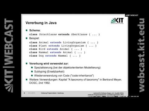 07: Vererbung: Konzept, Vererbung in Java, Dynamische Bindung, Grenzen der Vererbbarkeit