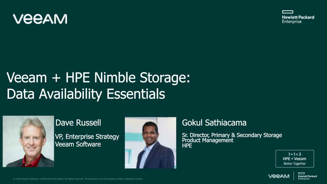 Veeam + HPE Nimble Storage: Data Availability Essentials video