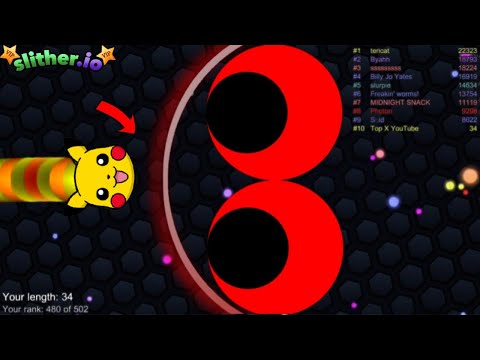 Slither.io A.I. PIKACHU Vs GIANT Pro Snakes - Epic Skin Slitherio Vip Gameplay - World Record