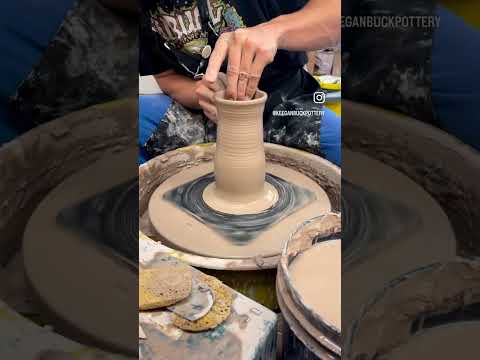 Throwing a Long Necked Vase with a flat rim