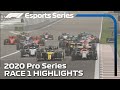 2020 F1 Esports Pro Series Presented by Aramco: Race 1 Highlights