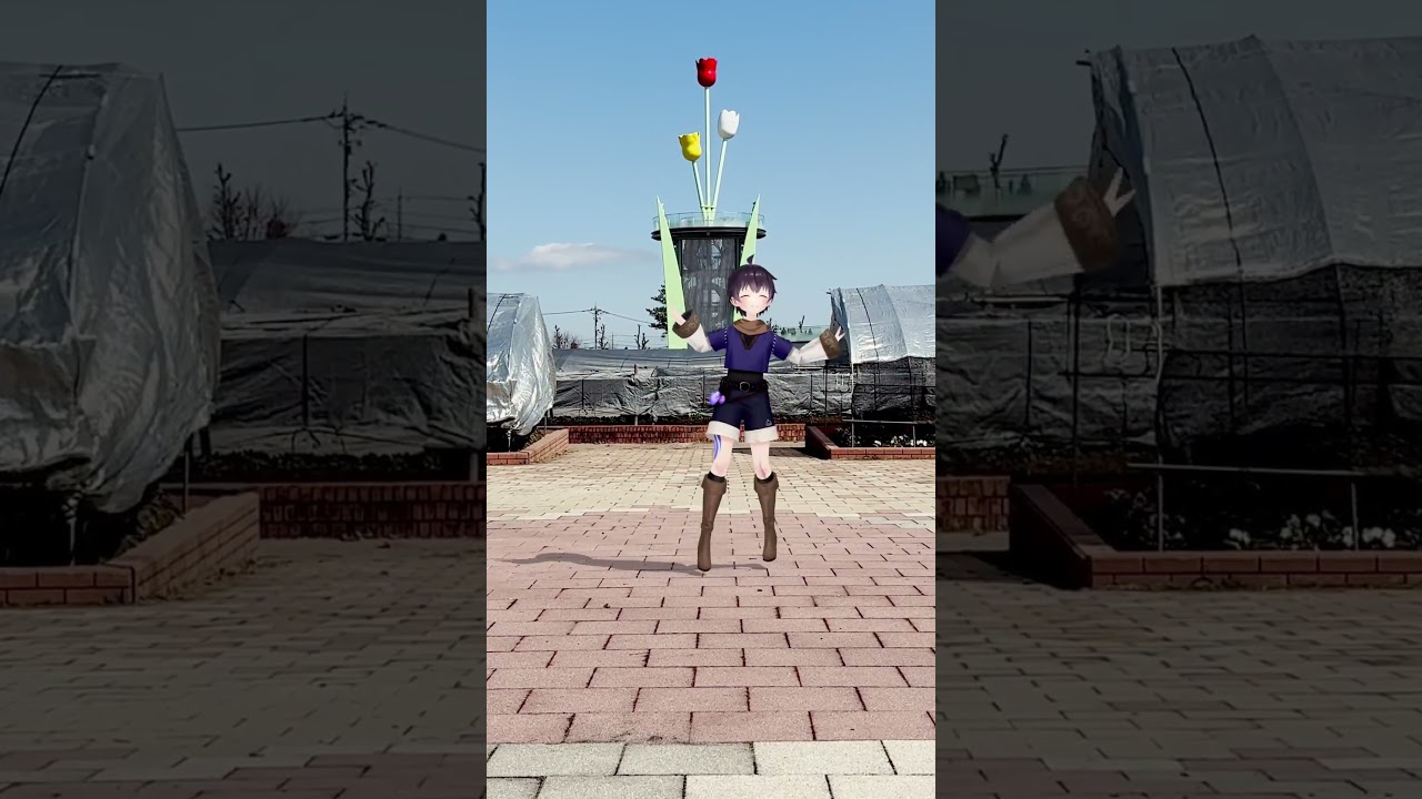 Intenté bailar en el parque de tulipanes.