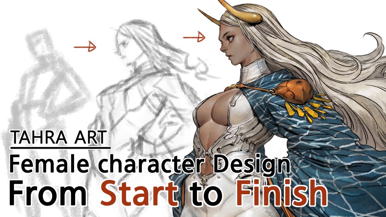 Female character Design from Start to Finish video Tahra art 여성 캐릭터 디자인 처음부터 끝까지