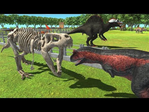 SKELETON T-REX JURASSIC PARK DEATHRUN - Animal Revolt Battle Simulator
