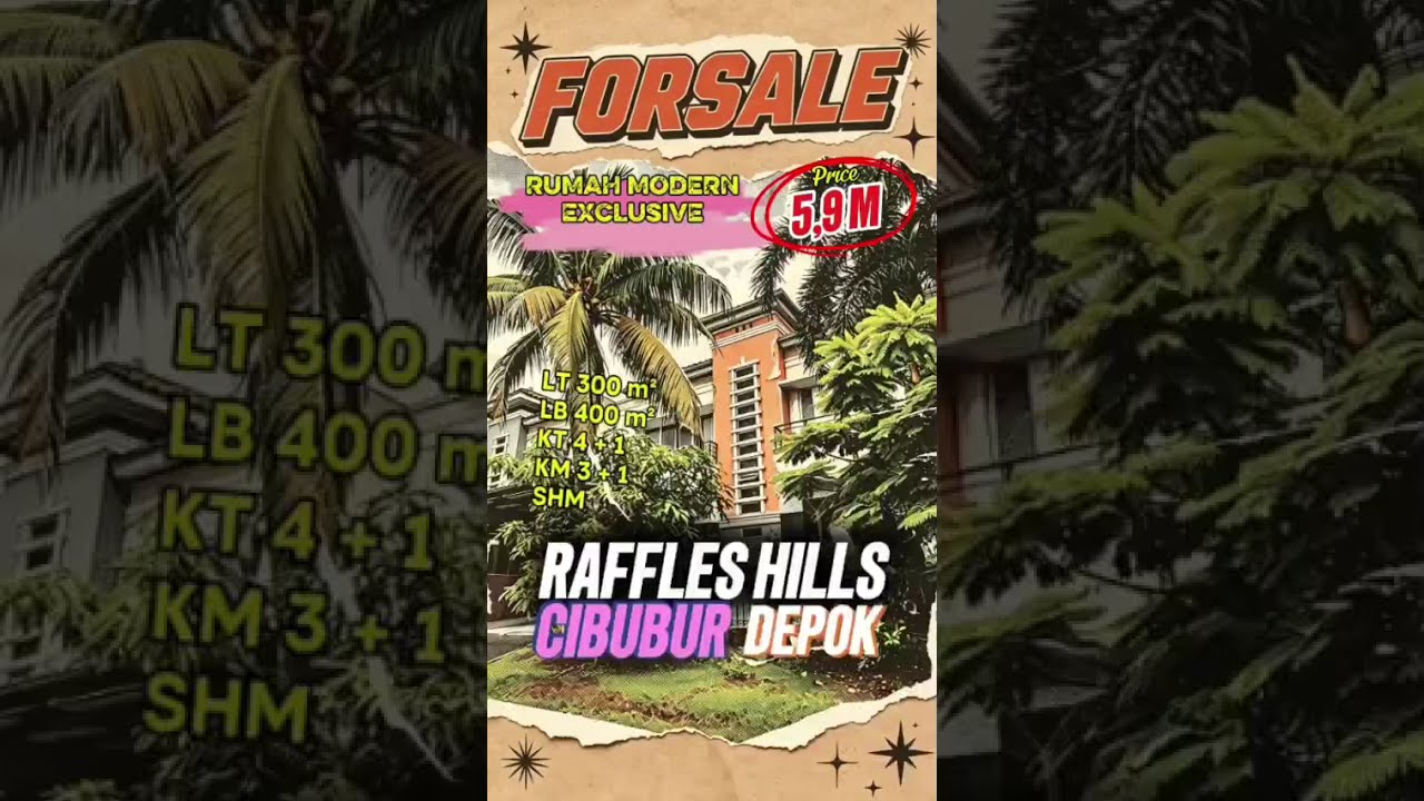 Rumah Mewah 2 Lantai Dalam Komplek Eksklusif Raffles Hills Cibubur - Aksebilitas LRT & Tol Jagorawi