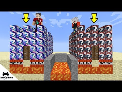 MİNECRAFT 2 FARKLI UZAY ŞANS BLOĞU KALE SAVAŞI