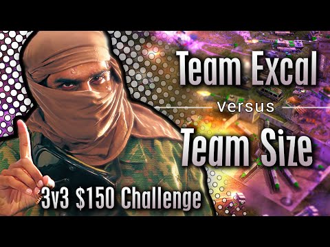 $150 3v3 Challenge: Team Excal vs Team Size - Best of 13 | C&C Generals Zero Hour