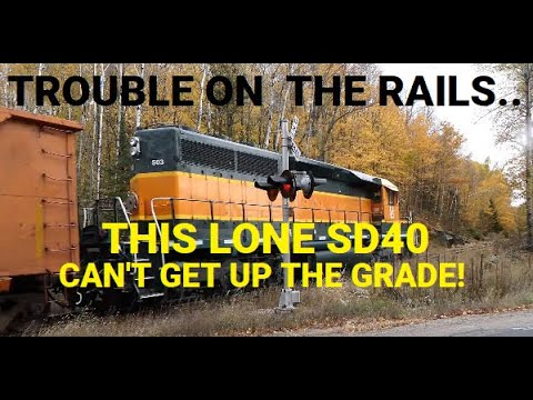 Lone SD40 FAILS TO CLIMB Steep Grade Twice, Making Freight Train Back Up! #trains | Jason Asselin