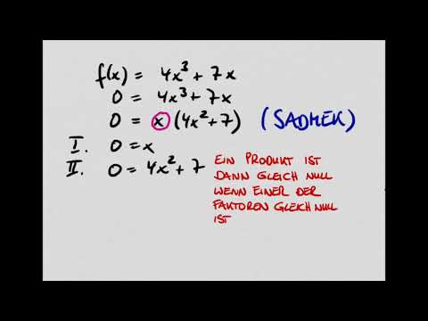Nullstellen ganzrationaler Funktionen 2 ausklammern Satz vom Nullprodukt
