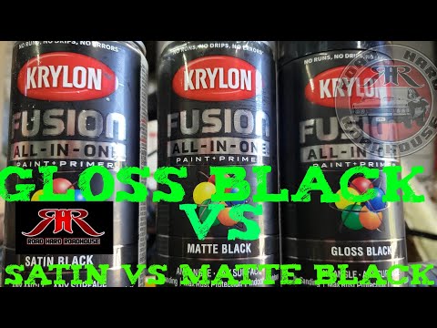 KRYLON FUSION GLOSS BLACK VS SATIN BLACK VS MATTE BLACK FUSION all in one PRIMER PLUS PAINT