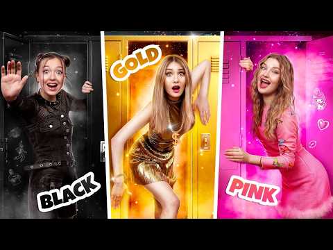 Wir bauten einen geheimen Raum in der strengen Schule! Wer gewinnt die Einfarben-Challenge?