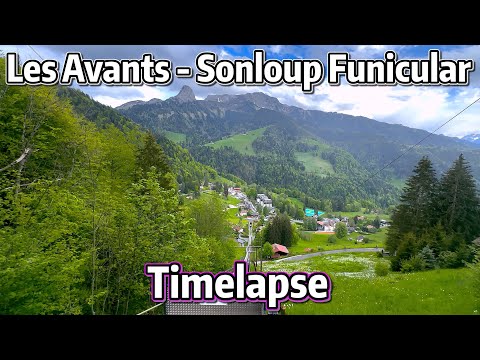 ⁴ᴷ⁶⁰ TIMELAPSE View of the Les Avants–Sonloup Funicular in Switzerland