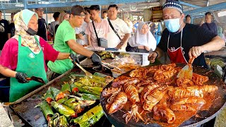 FAMOUS MALAYSIAN STREET FOOD - SPICY GRILLED FISH & SEAFOOD | IKAN BAKAR KUALA LUMPUR MALAYSIA 🇲🇾