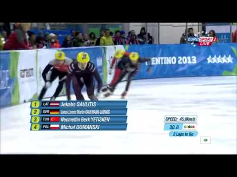SAULITIS, DOMANSKI, YETISKEN 500m Preliminaries 11 26th Winter Universiade, Trentino, 2013 Men's