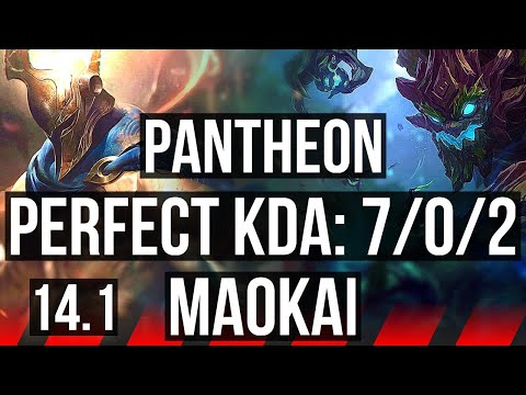 PANTHEON vs MAOKAI (TOP) | 7/0/2, Godlike | NA Challenger | 14.1