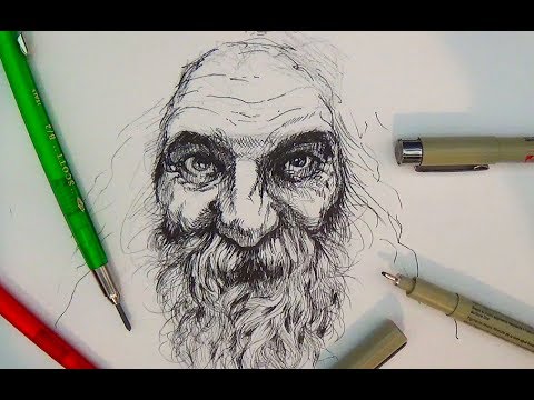 Pen and Ink Drawing Tutorials | Portrait Drawing Demonstration II