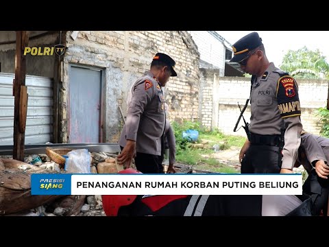 POLRES TUBAN BANTU MEMBERSIHKAN PUING-PUING RUMAH WARGA KORBAN ANGIN PUTING BELIUNG