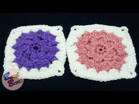 CROSETAT - Patratul bunicii - model puff-puff(Granny square)