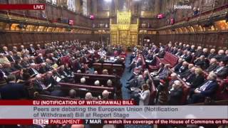 House of lords vote against 2nd referendum. Lord Newby reaction. 7th March 2017
