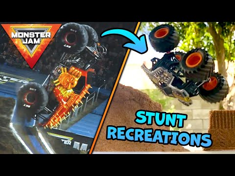 MONSTER JAM STUNT RECREATIONS - Monster Trucks vs Monster Truck Toys