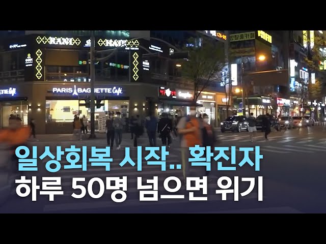 일상회복 시작..확진자 일일 50명 넘으면 위기